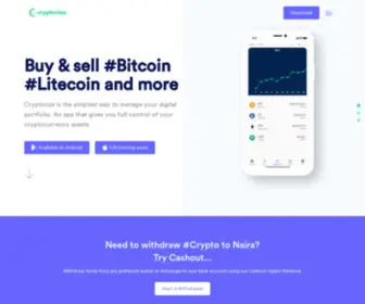 CRYptorize.co(Buy, sell and manage your Bitcoin, Litecoin and Ethereum) Screenshot