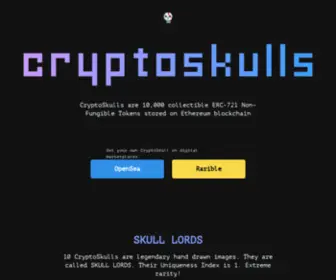 CRYptoskulls.com(CryptoSkulls NFT) Screenshot