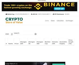 CRYptostoreofValue.com(Crypto store of value) Screenshot