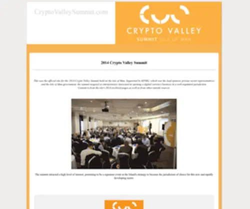 CRYptovalleysummit.com(Crypto Valley Summit) Screenshot