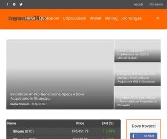 CRYptovalute24Ore.it(Guide, Quotazioni, Hardware e Sicurezza) Screenshot