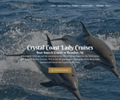 CRYstalcoastlady.com(Crystal Coast Lady Cruises) Screenshot