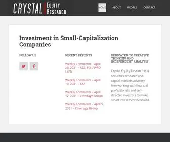 CRYstalequityresearch.com(Small company investment and finance) Screenshot