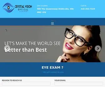 CRYstalvisionoptical.ca(Crystal Vision Optical Eye Care) Screenshot