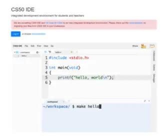 CS50.io(Visual Studio Code for CS50) Screenshot