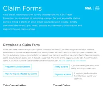 Csaclaims.com(CSA Claim Forms) Screenshot