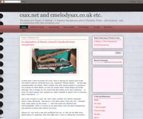 Csax.net(The C Saxophone Archives) Screenshot