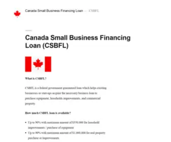 CSBFL.ca(Canada Small Business Financing Loan (CSBFL)) Screenshot