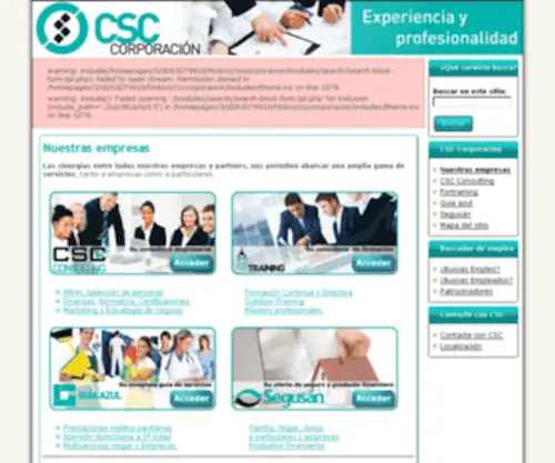 CSC-Corporacion.es(CSC Corporación) Screenshot