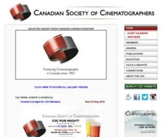 CSC.ca(Canadian Society of Cinematographers) Screenshot
