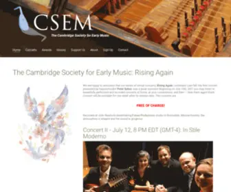 Csem.org(The Cambridge Society for Early Music) Screenshot