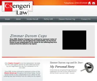 Csengerilaw.com(Hip Replacement Recall Lawyer Defective DePuy and Zimmer Durom Cup Defective Device Attorney) Screenshot