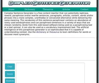 Csgenerator.com(Complex Sentence Generator) Screenshot