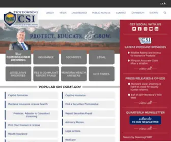 Csimt.gov(Montana Commissioner of Securities and Insurance) Screenshot