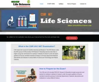 Csirnetlifesciences.com(CSIR NET Life Sciences) Screenshot
