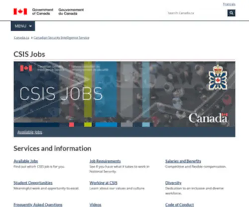 Csiscareers.ca(CSIS Jobs) Screenshot
