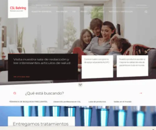 CSlbehring.cl(Bienvenido a CSL Behring Chile. La innovación está en nuestro ADN) Screenshot