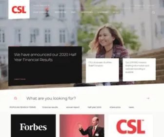 CSL.com.au(CSL Limited is a global biotech leader) Screenshot