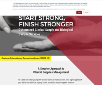 Csmondemand.com(Your Comprehensive Solution to Clinical Supplies Management) Screenshot