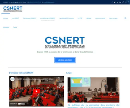 Csnert.fr(Chambre Syndicale Nationale des Entreprises de Remise et de Tourisme) Screenshot