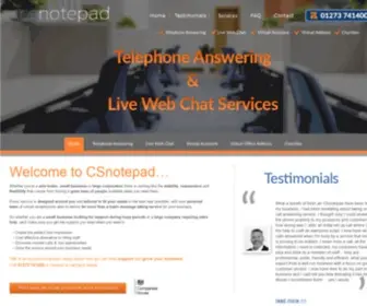 Csnotepad.co.uk(CSnotepad Virtual Receptionist Service) Screenshot