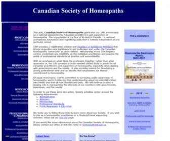 Csoh.ca(HOME Canadian Society of Homeopaths) Screenshot