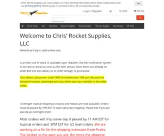 Csrocketry.com(Chris' Rocket Supplies) Screenshot