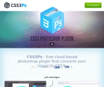 CSS3PS.com(Free cloud based photoshop plugin that converts layers to CSS3 styles) Screenshot