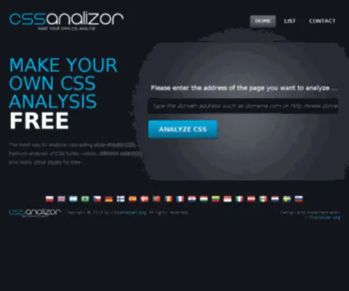 Cssanalyzer.org(A simple way to analyze the CSS) Screenshot