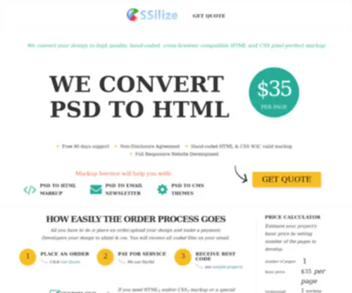 Cssilize.com(PSD to XHTML/HTML5/CSS conversion) Screenshot