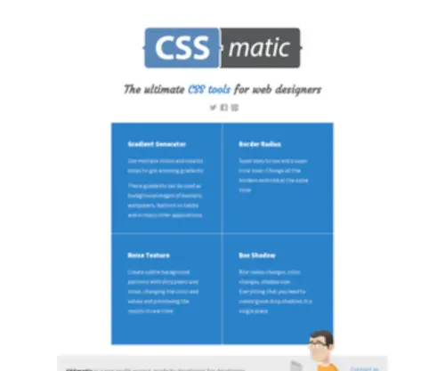 CSsmatic.com(The ultimate CSS tools for web designers) Screenshot
