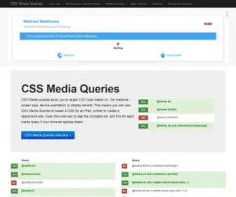CSsmediaqueries.com(CSS3 Media Queries) Screenshot