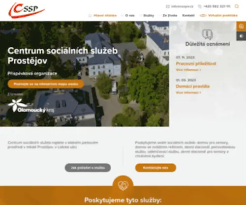 CSSPV.cz(Centrum sociálních sluÅ¾eb ProstÄjov) Screenshot