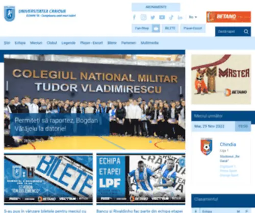 Csuc.ro(Site-ul oficial al clubului Universitatea Craiova. ECHIPA TA) Screenshot