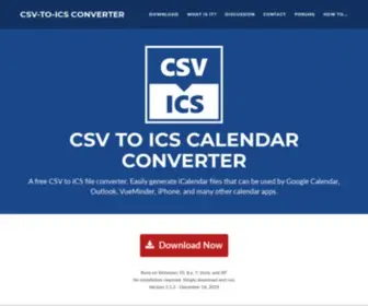 CSV-TO-ICS.com(A free app to convert a calendar from the CSV format to the ICS (iCalendar)) Screenshot