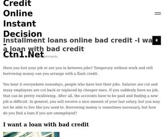 CTN1.net(Loans For Bad Credit Online Instant Decision) Screenshot