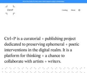 CTRLP.org(Curatorial) Screenshot