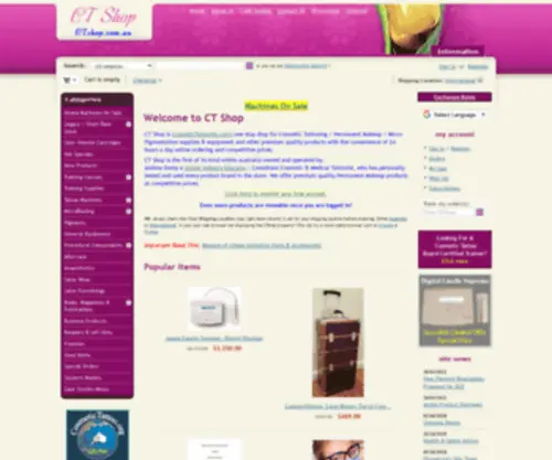 CTshop.com.au(Best Cosmetic Tattoo & Permanent Makeup Supplies in Australia) Screenshot