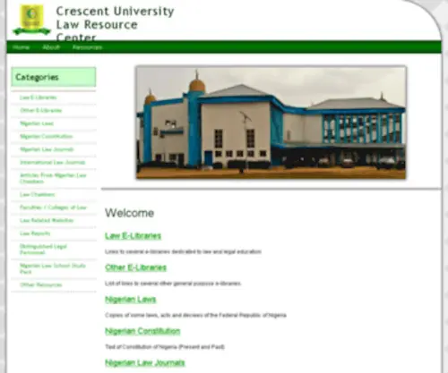 Cualawelibrary.com(Crescent University Law Resource Center) Screenshot