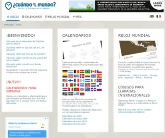 Cuandoenelmundo.com(Calendarios, horas y fechas | ¿Cuándo en el Mundo) Screenshot