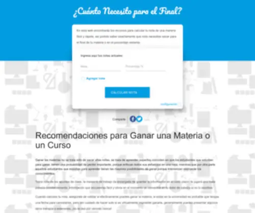 Cuantonecesitoparaelfinal.com(Cuánto Necesito Para El Final) Screenshot