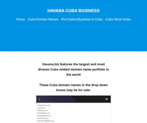 CubaDomainsforsale.com(Cuba Domain Names wanted and for sale) Screenshot