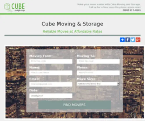 Cubemoving.com(Welcome) Screenshot