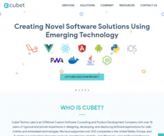 Cubettech.com(Custom Software Development & Digital Transformation Services) Screenshot