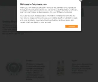 Cubify.com(Notice of Discontinuation of Online Storefront on 3D Systems.com) Screenshot