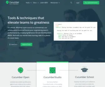 Cucumber.io(BDD Testing & Collaboration Tools for Teams) Screenshot