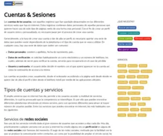 Cuentasysesiones.com(Cuentas & Sesiones) Screenshot