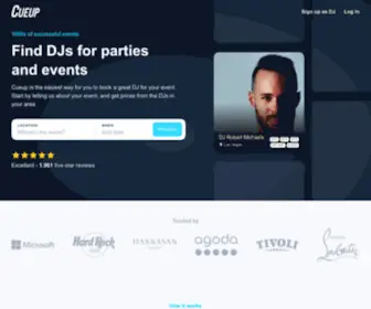 Cueup.io(Cueup is an online platform connecting DJs and event organizers) Screenshot