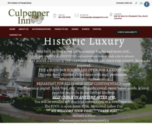Culpepperinn.com(The Culpepper Inn in Elizabeth City) Screenshot