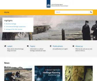 Culturalheritageagency.nl(The Cultural Heritage Agency of the Netherlands) Screenshot